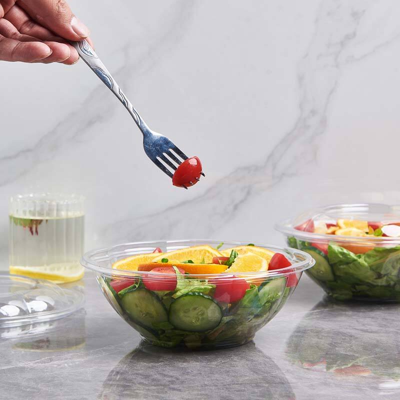 24 oz PET プラスチックフルーツサラダボウル（蓋付き）、中国